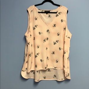 Pink floral tank top.